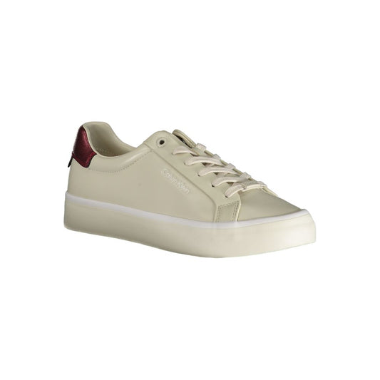 Beige Leather Women Sneaker