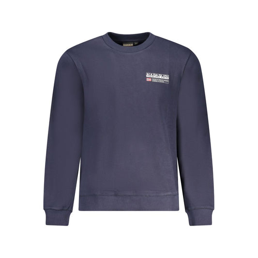 Blue Cotton Men Sweater