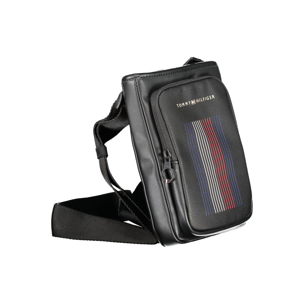 Black Polyurethane Men Shoulder Bag