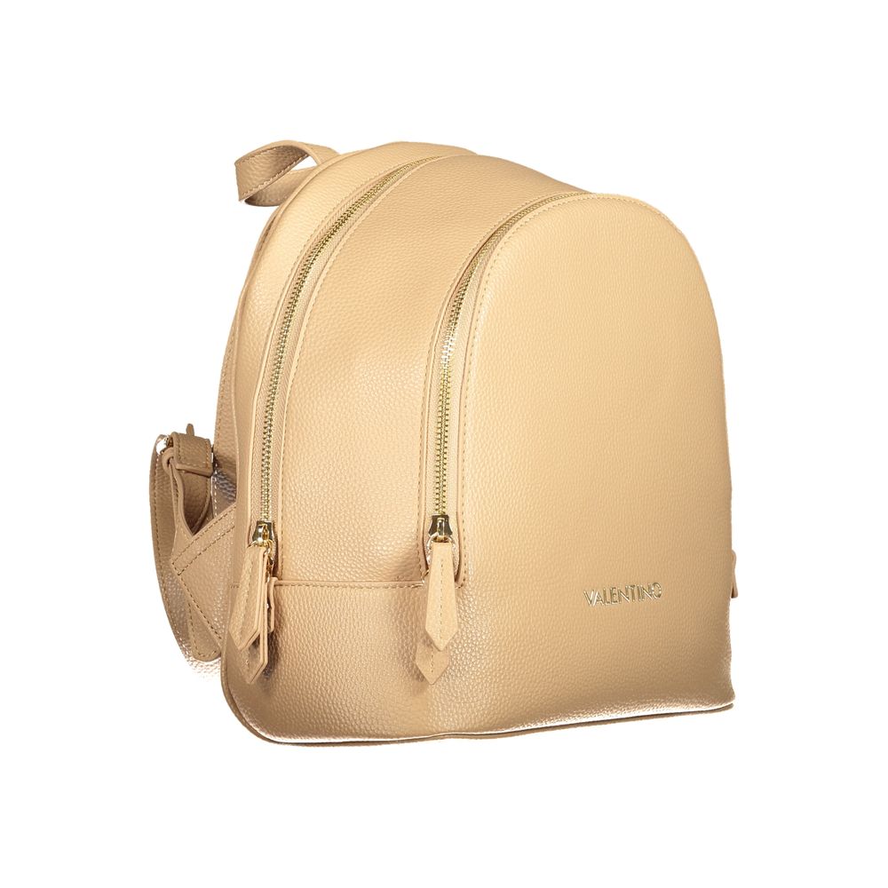Beige Polyurethane Women Backpack