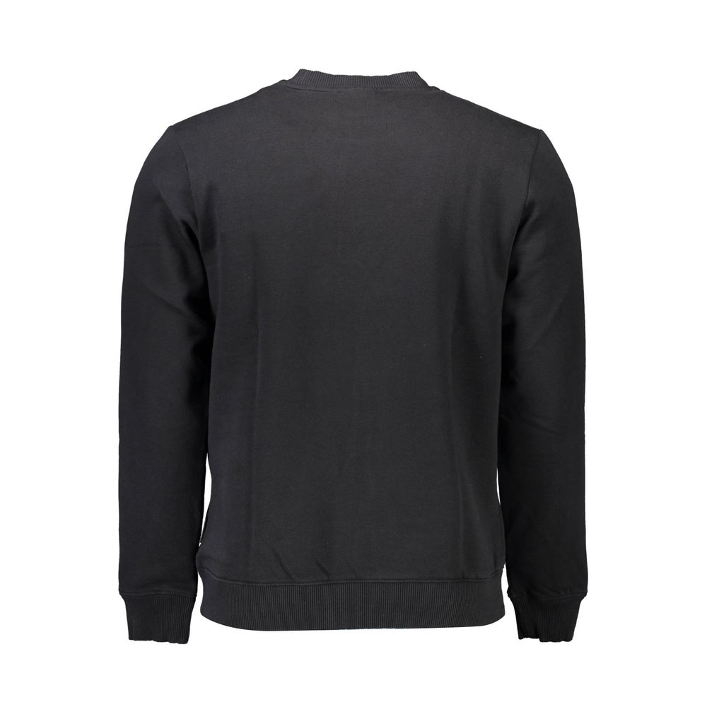 Black Cotton Men Sweatshirt