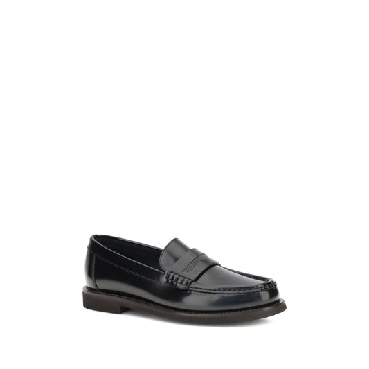 Black Calf Leather Bos Taurus Slip-On Loafers