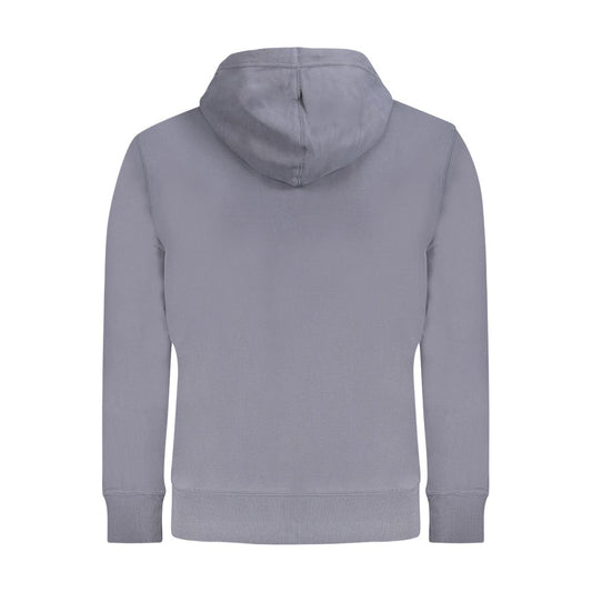 Blue Cotton Men's Hooded Sweatshirt