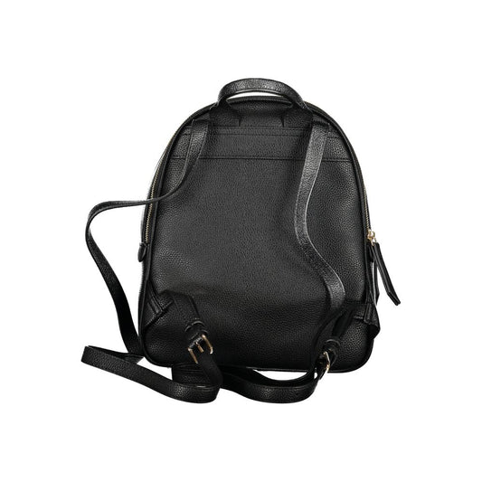 Black Polyurethane Women Backpack