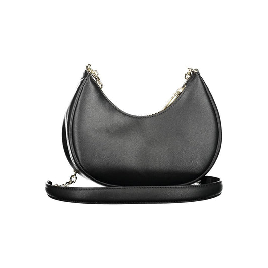 Black Polyester Women Shoulder Bag