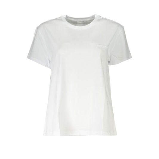 White Cotton Women T-Shirt