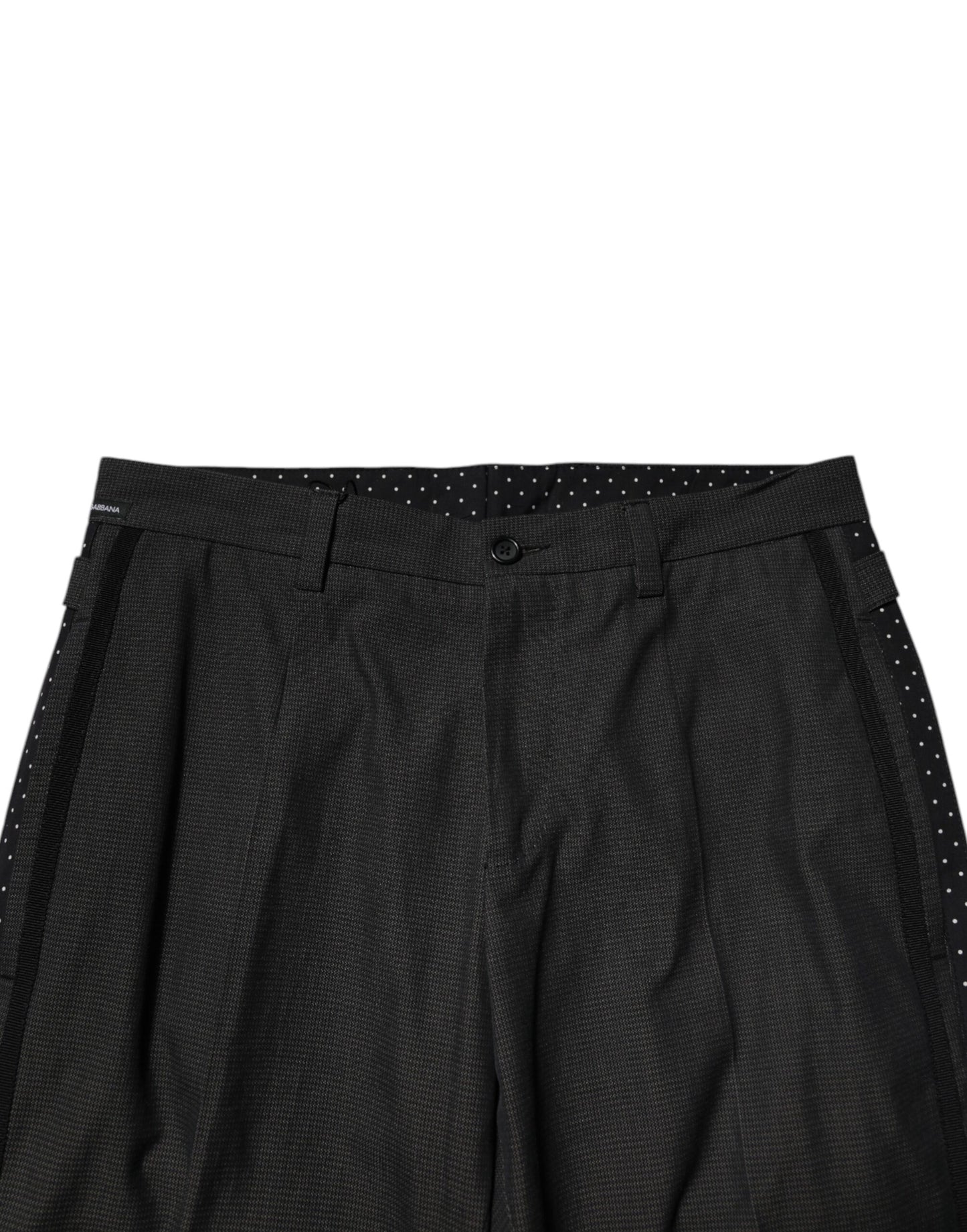 Gray Cotton Patterned Formal Pants