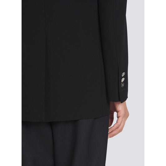 Black Viscose Women Blazer
