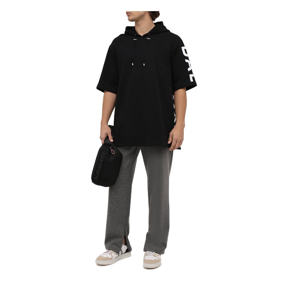Black Cotton Men Sweatshirt