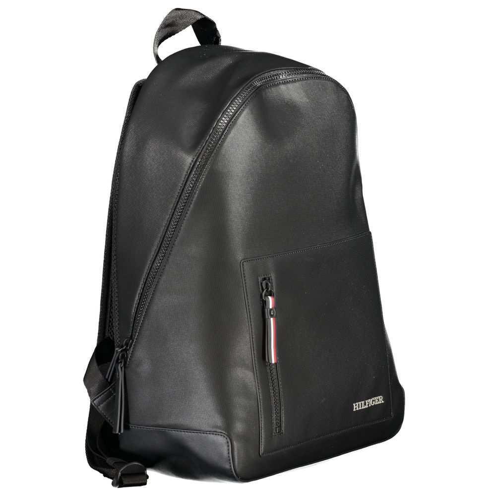Black Polyurethane Men's Backpack