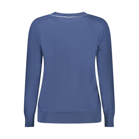 Blue Cotton Women Sweater