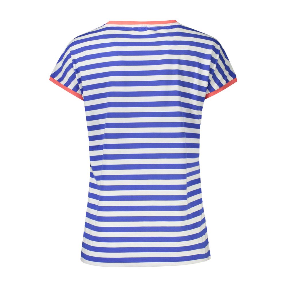 Blue Cotton Women T-Shirt