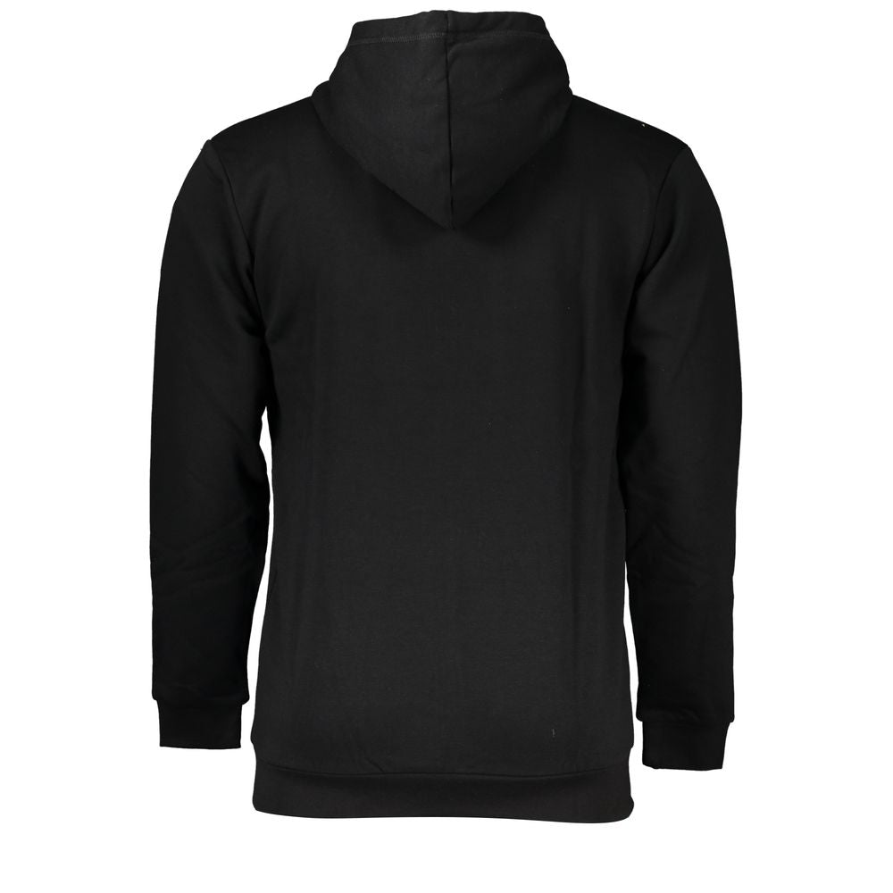 Black Cotton Men's Hooded Sweatshirt