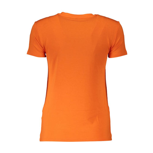 Orange Elastane Women Top