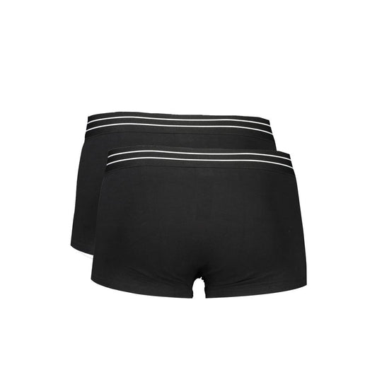 Black Cotton Men's Boxer Briefs