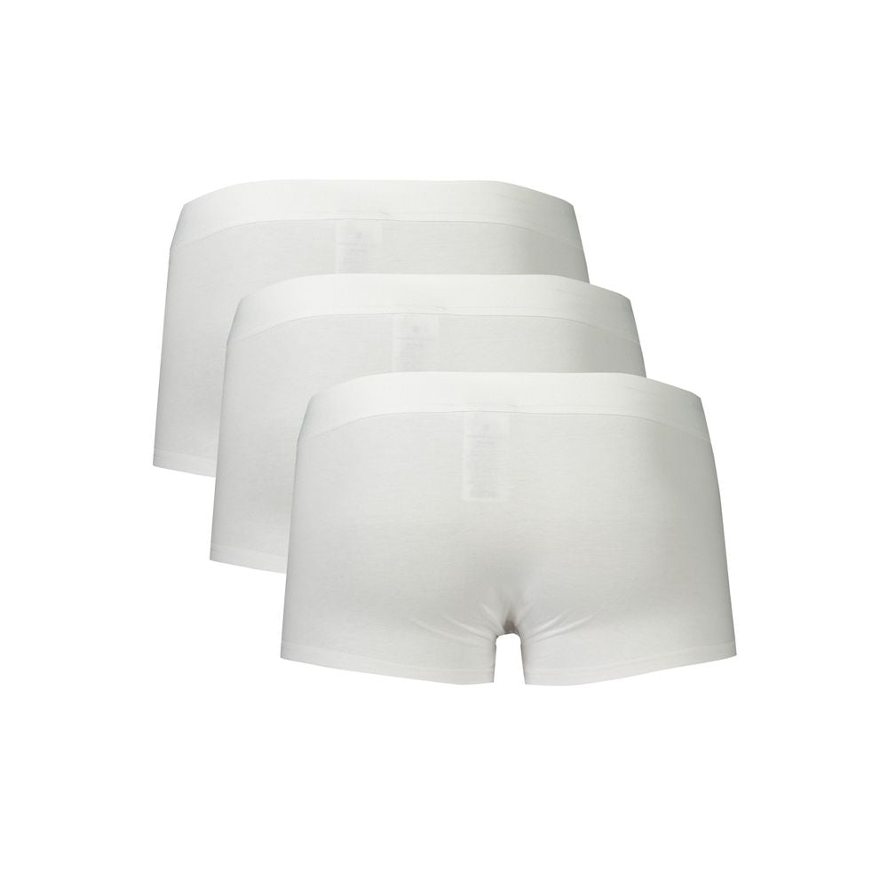 White Polyester Men's Boxer Briefs Trio Pack