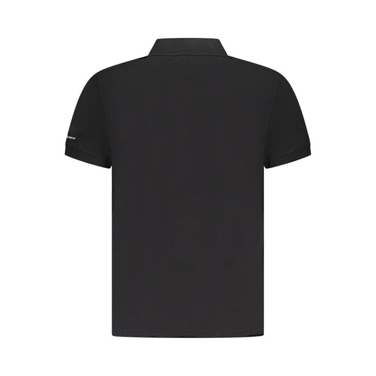 Black Cotton Men Polo