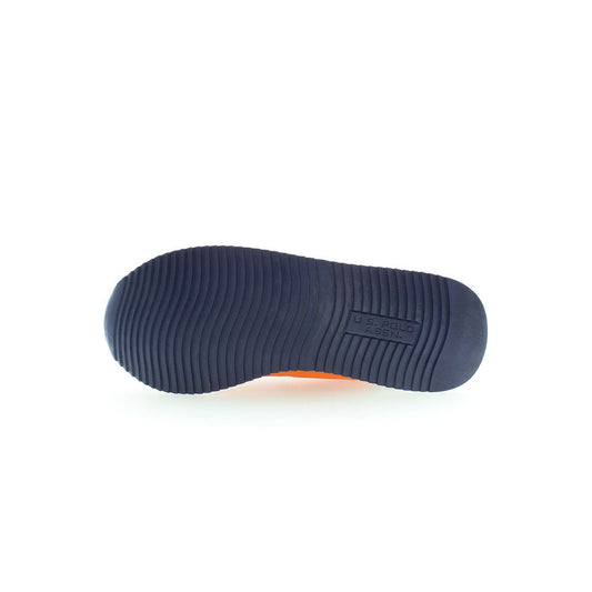 Orange Polyester Men's Sneaker