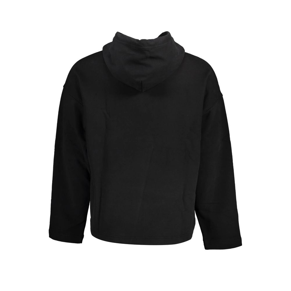 Black Cotton Men Sweatshirt