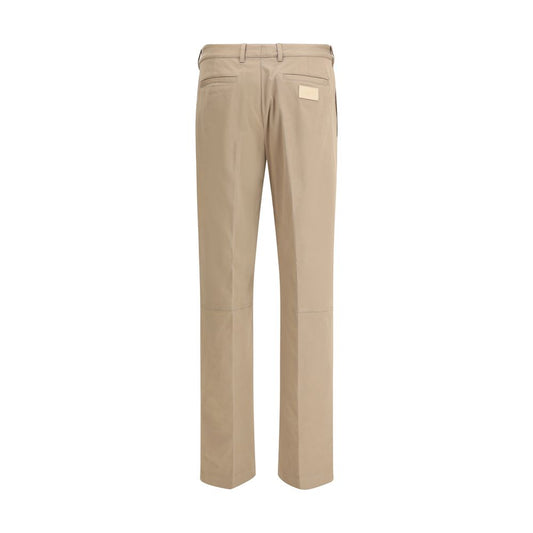 Brown Cotton Casual Pants
