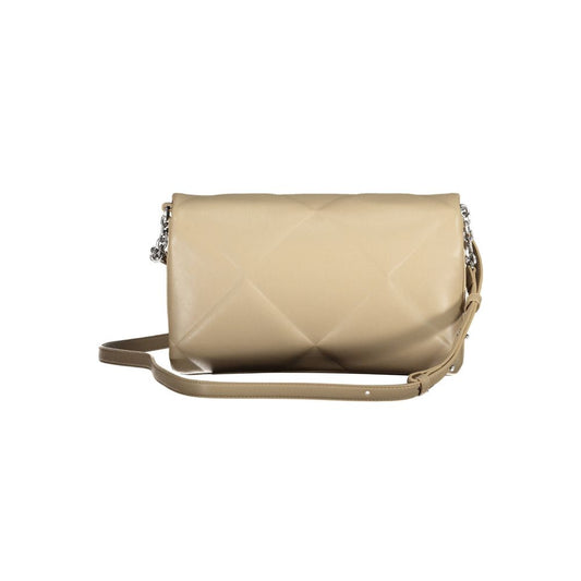 Beige Polyester Women Shoulder Bag