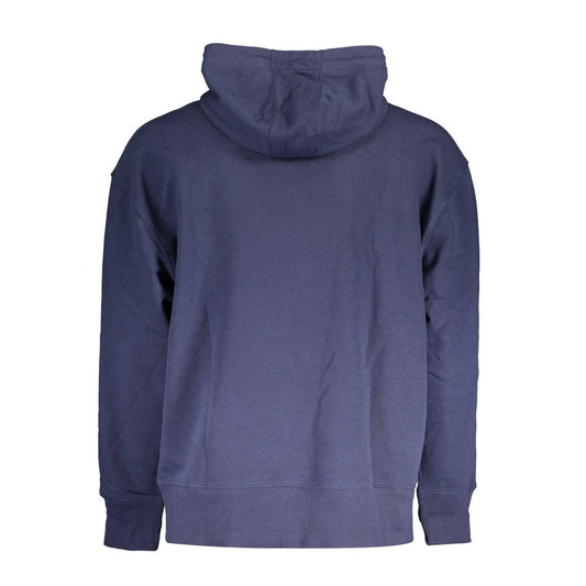 Blue Cotton Men's Hoodie Sweatshirt