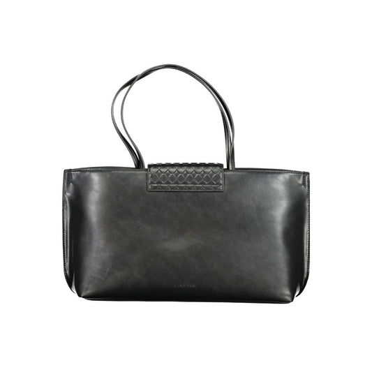 Black Polyester Women Handbag