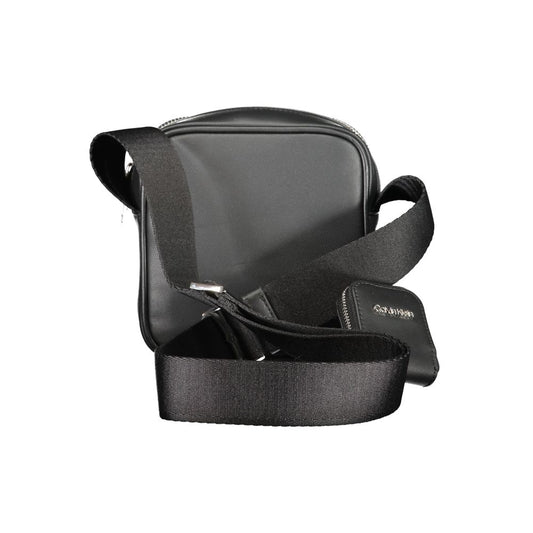Black Polyurethane Men Shoulder Bag