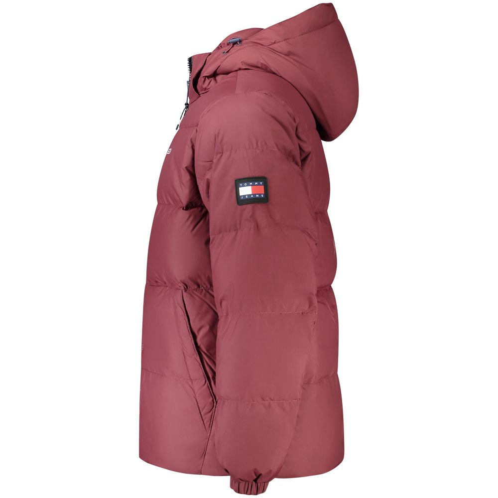 Red Recycled Polyester Men Jacket