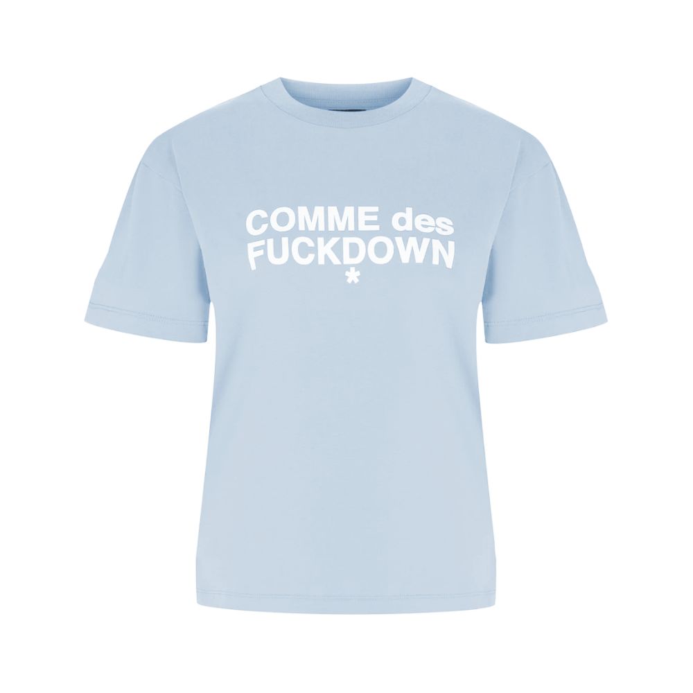 Blue Cotton Women T-Shirt