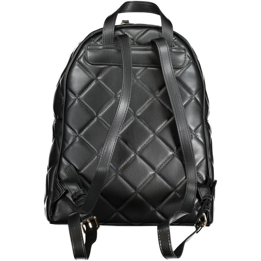 Black Polyurethane Women Backpack