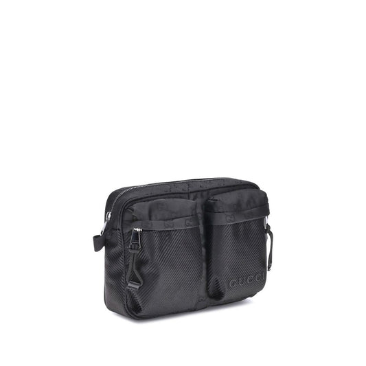 Black Polyester Shoulder Bag