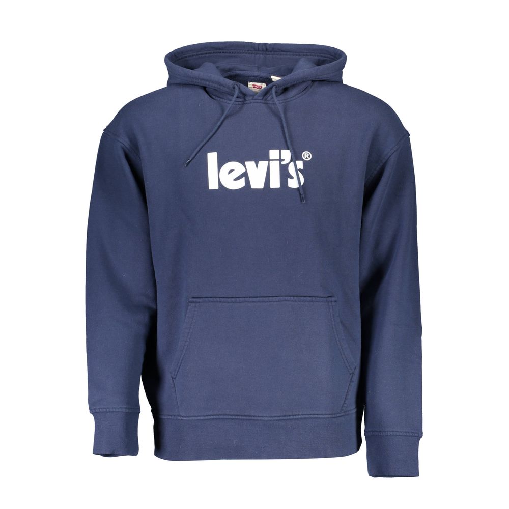 Blue Cotton Men Sweater