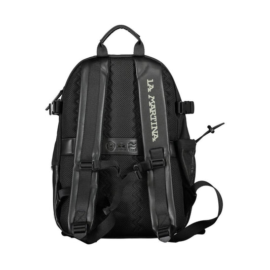 Black Polyester Men Backpack