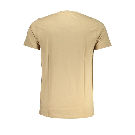 Beige Cotton Men T-Shirt