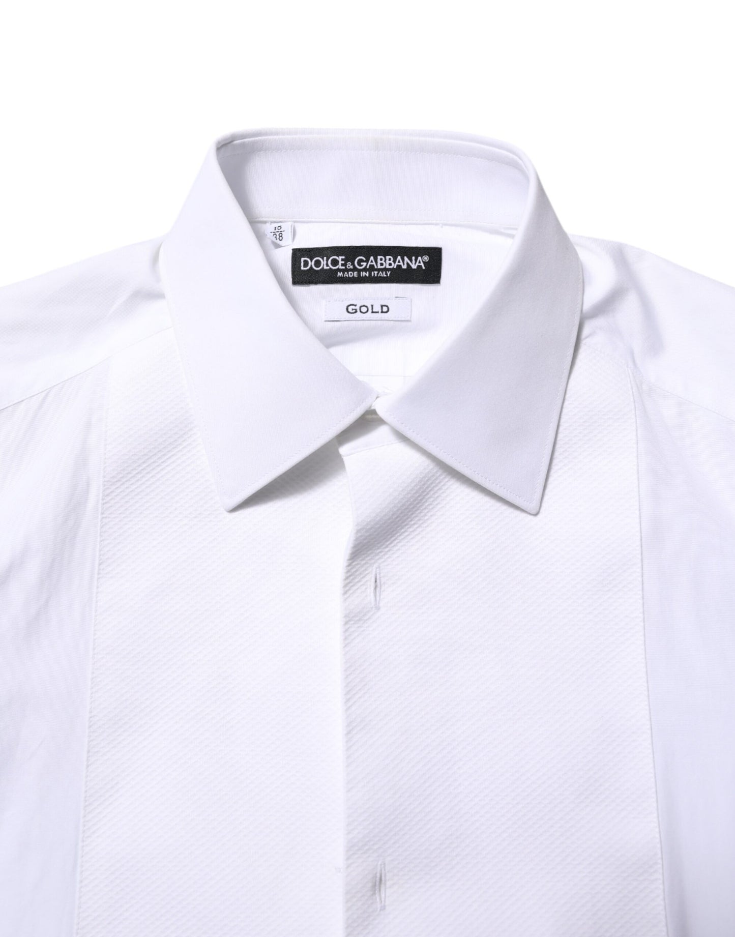 White Cotton GOLD Bib Poplin Formal Shirt