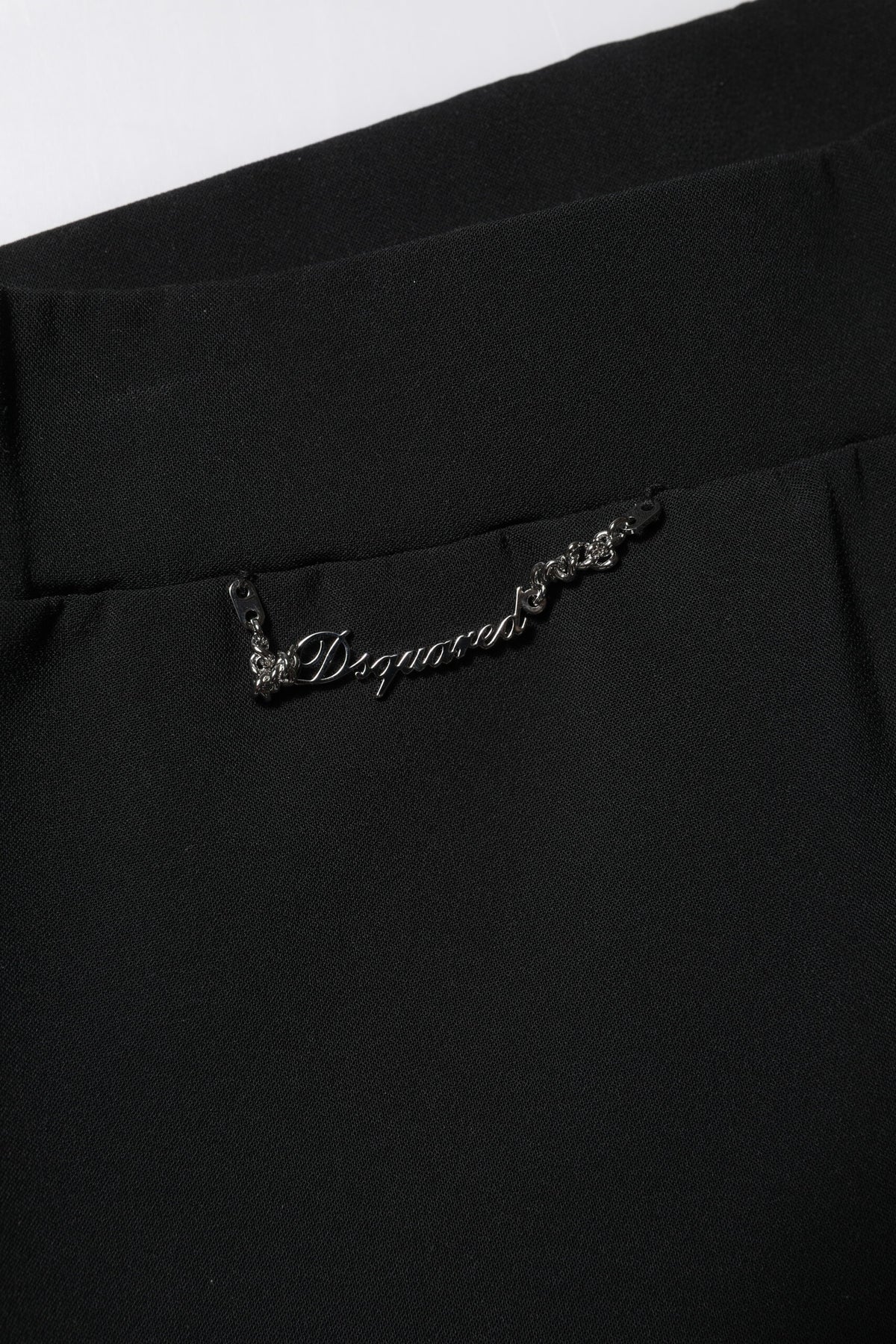 Black Polyester High Waisted Flared Pants