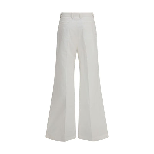 White Cotton Flared Pants