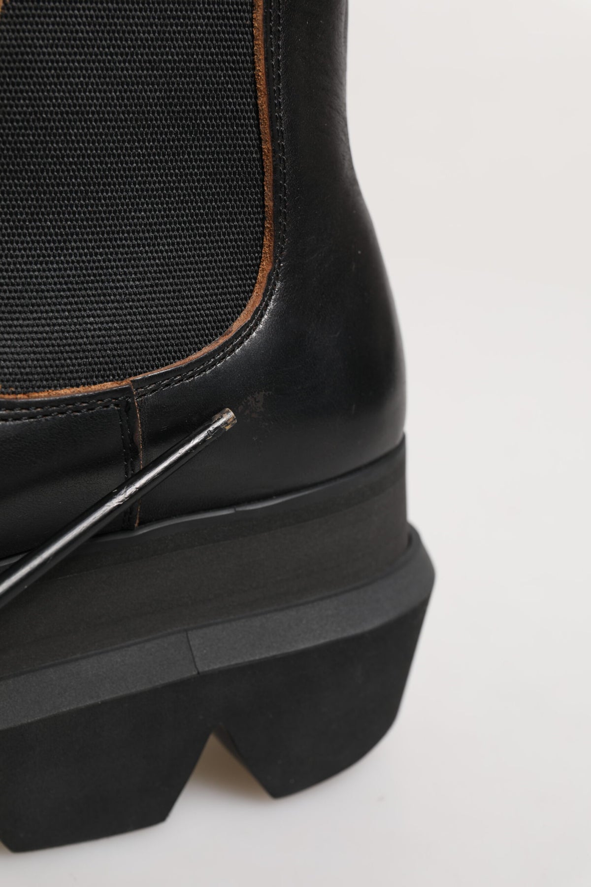 Black Chelsea Leather Pull On Women Ankle Boots Shoes