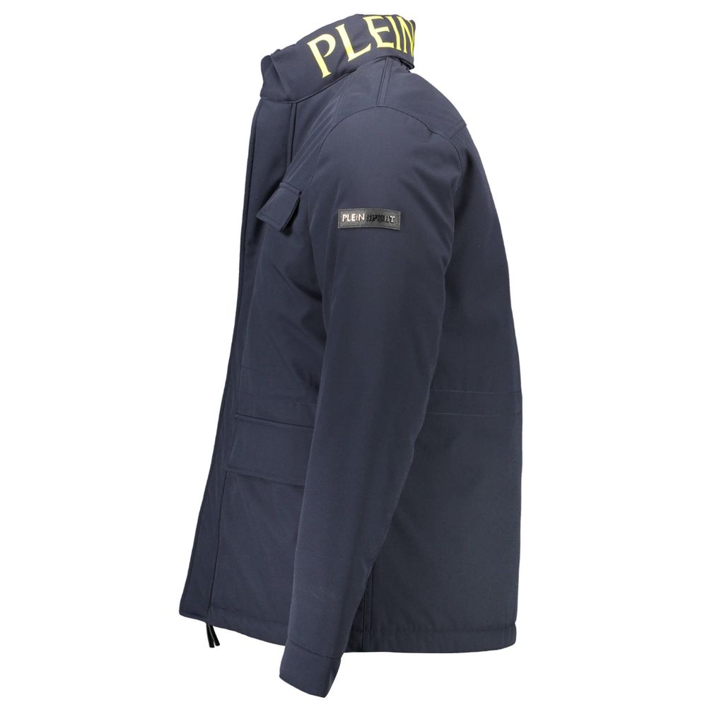 Blue Polyester Men's Jacket