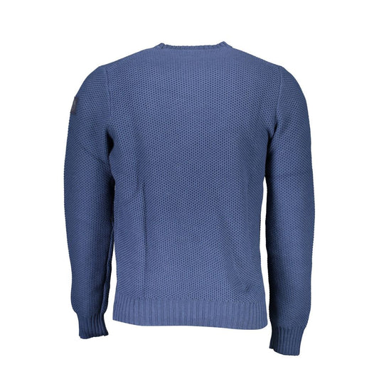 Blue Cotton Men Sweater