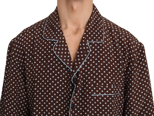 Exquisite Italian Silk Polka Dot Shirt