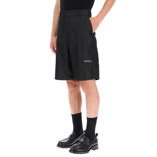 Black Nylon Bermuda Shorts
