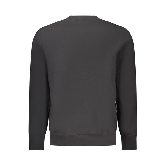 Black Cotton Men Sweatshirt