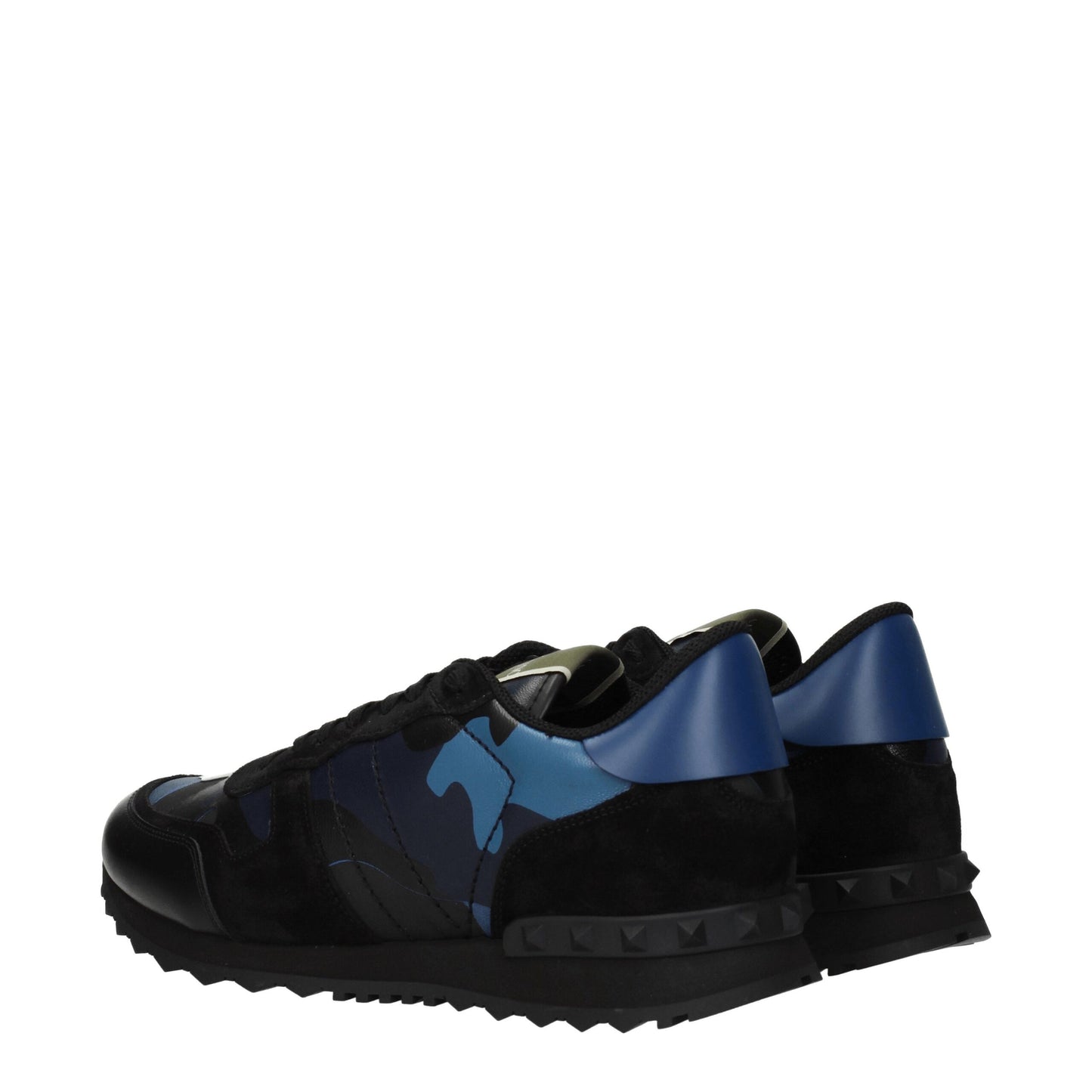 Blue Leather Low Top Sneakers