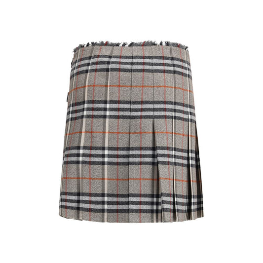 Gray Wool Mini Skirt