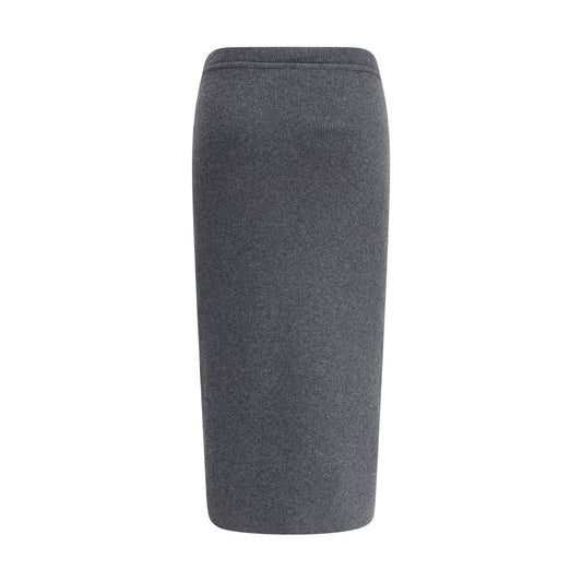 Gray Cashmere Long Skirt