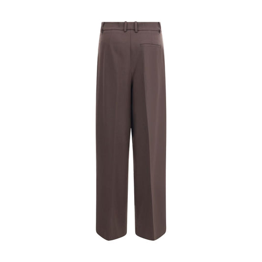 Brown Fleece Wool Dress Pants