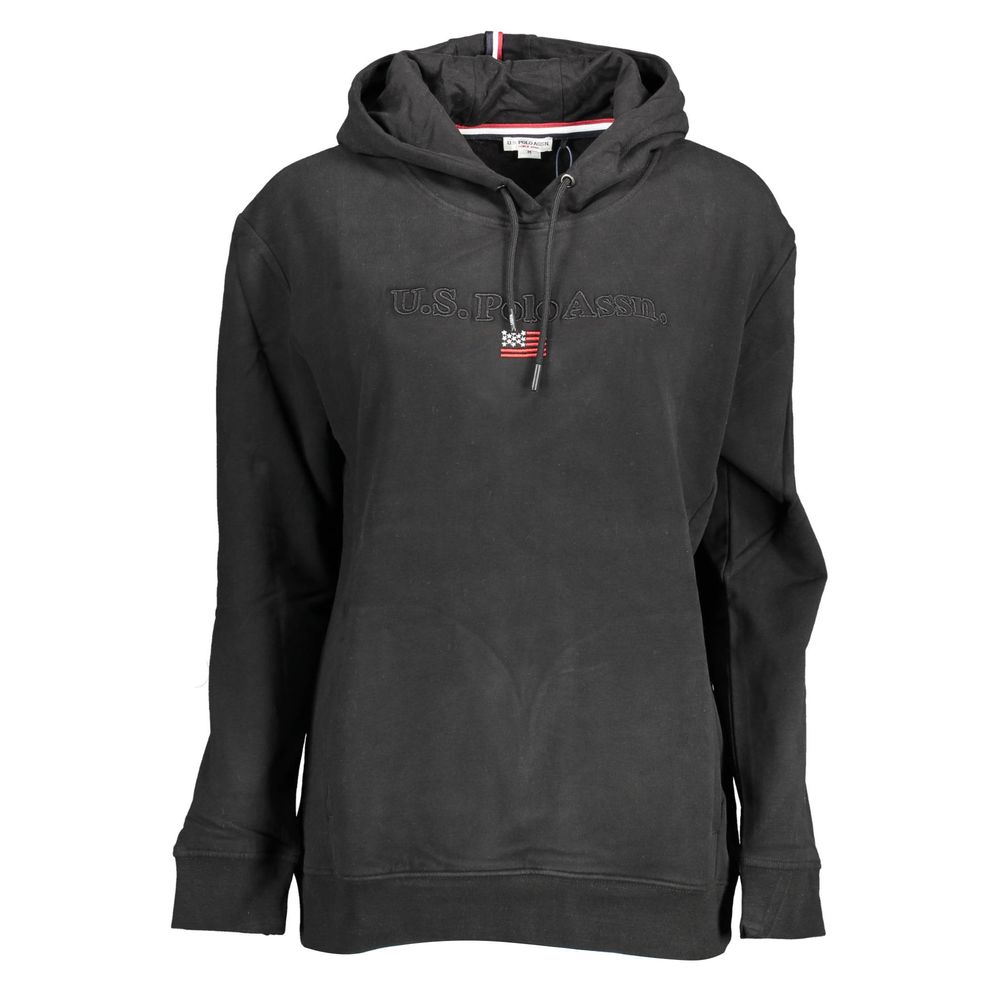Black Cotton Women Sweater With Contrasting Details