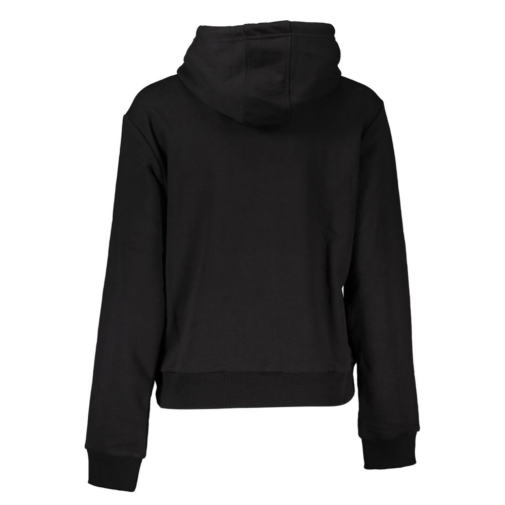 Black Cotton Women Sweatshirt